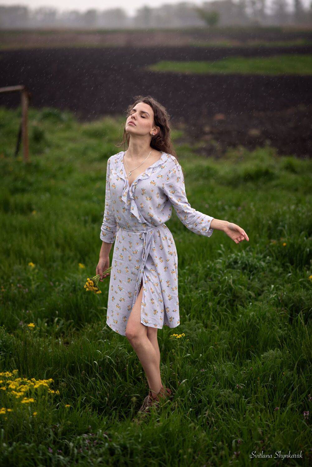rain, beauty, green, portrait, girl, Светлана Шинкарук