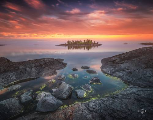 Закат на Ладожских шхерах