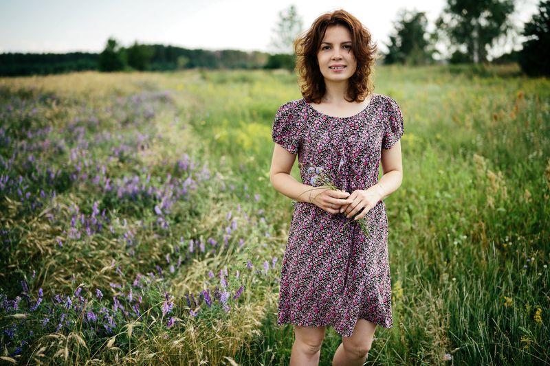 лето; поле; цветы; модель;природа; Флюиды лета фото превью