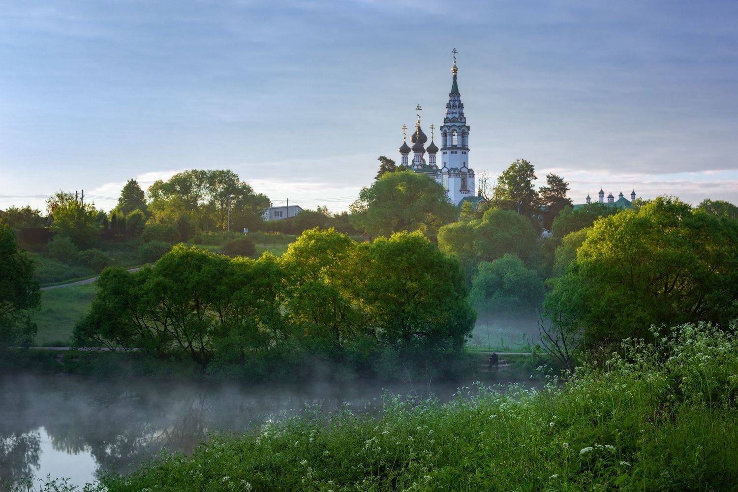 туман, храм, утро, село, валищево, Александр Стрельчук
