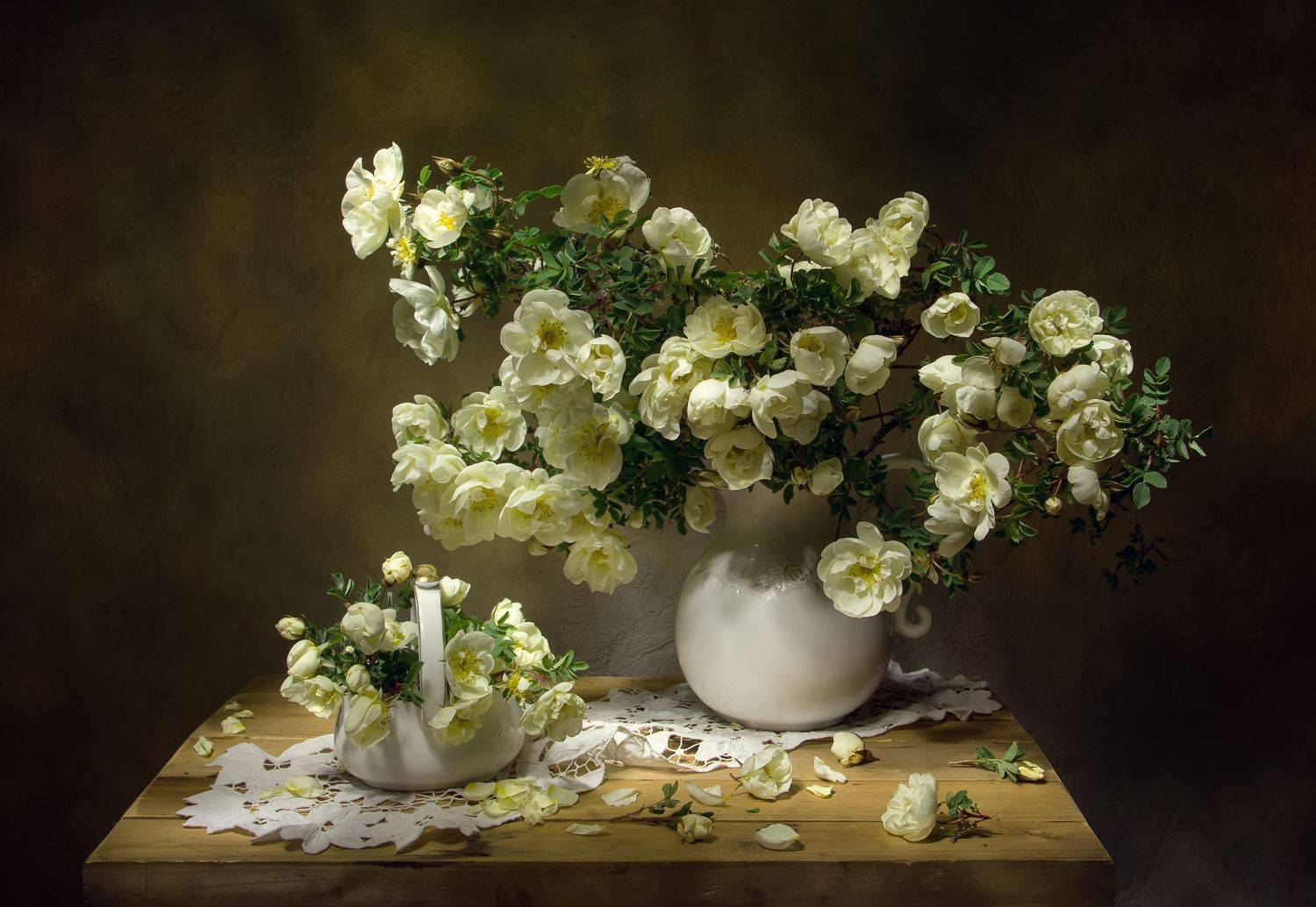натюрморт, шиповник, белый шиповник, Татьяна Феденкова