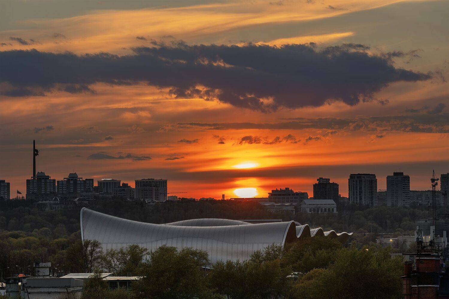 закат, лужники, москва, виды, Юрий Шурчков