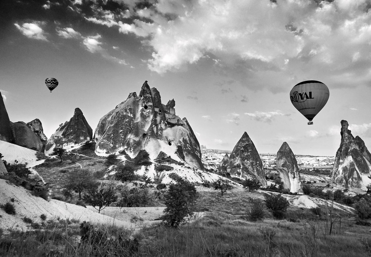 каппадокия, пейзаж, чб, Марк Кривошеин