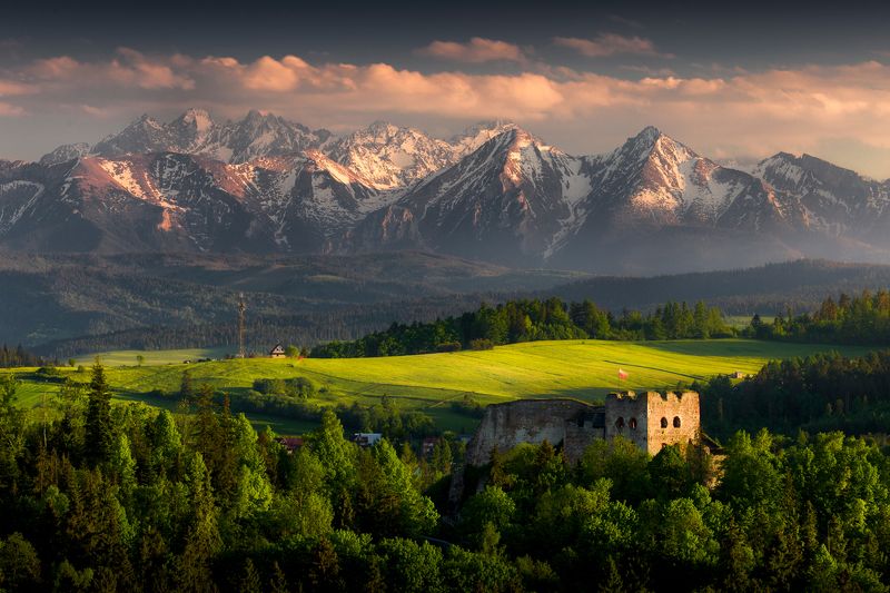 czorsztyn, tatry, tatras, spring, mountains, tatras national park, national park, landscape, poland, valley, lapszanka, spring in the mountains, canon, no peoples, nature, Czorsztyn Castle, Poland фото превью