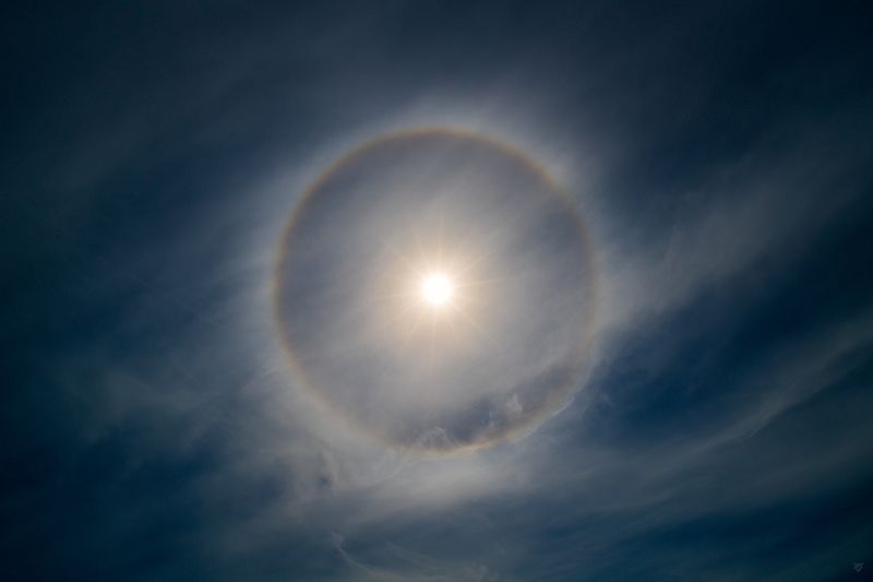 sun, halo, clouds, солнце, нимб, облака Halo 22° фото превью