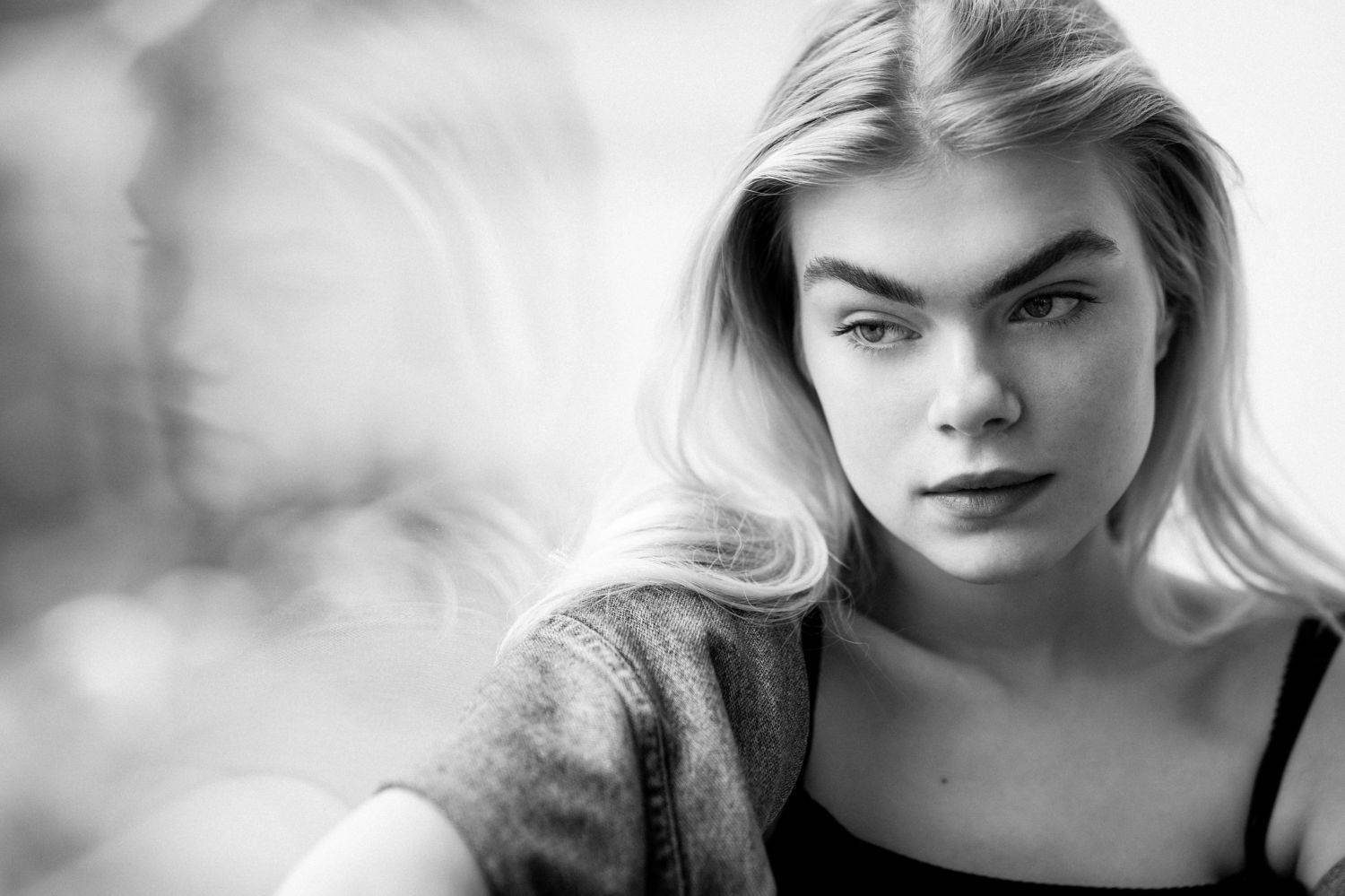 portrait, girl, model, black and white, lithuanian, Евгений Балезин