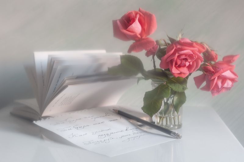 розы, книги Настроение поэтическое фото превью