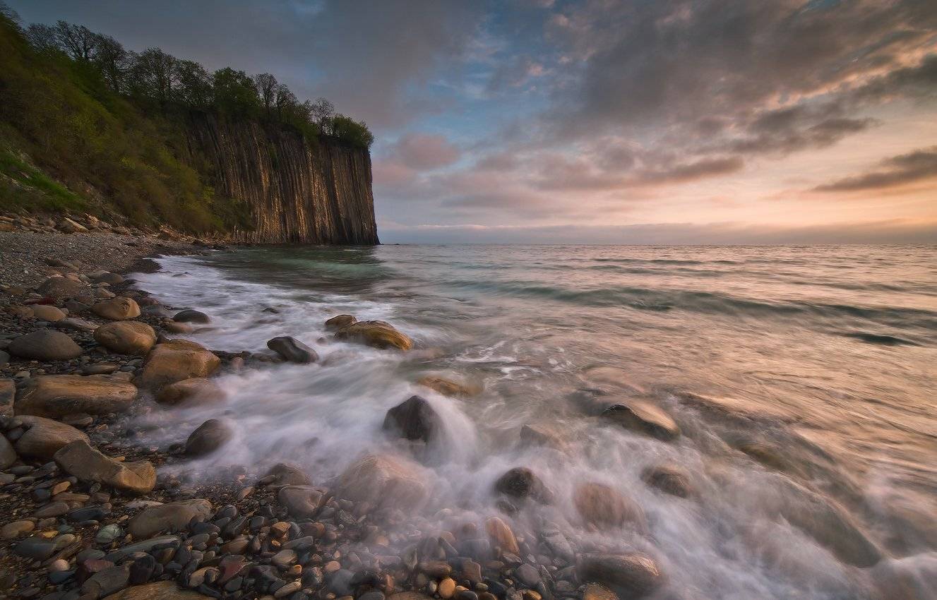 черное, море, вечер, скала, кисилева, туапсе, Николай Мысливцев