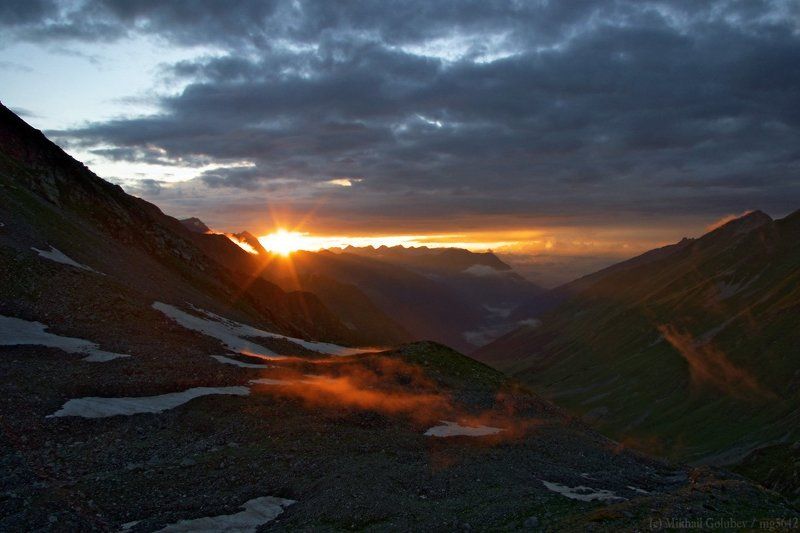 горы, кавказ, архыз, закат Закат в горах Архыза фото превью