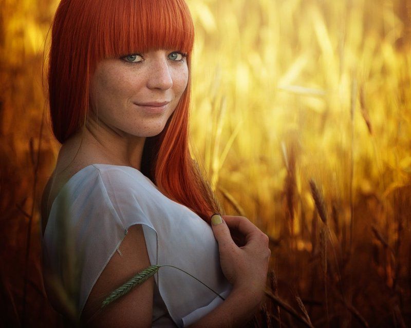 Color, Golden Sun, Light, Photography, Portret, Red, Woman Golden Sun фото превью