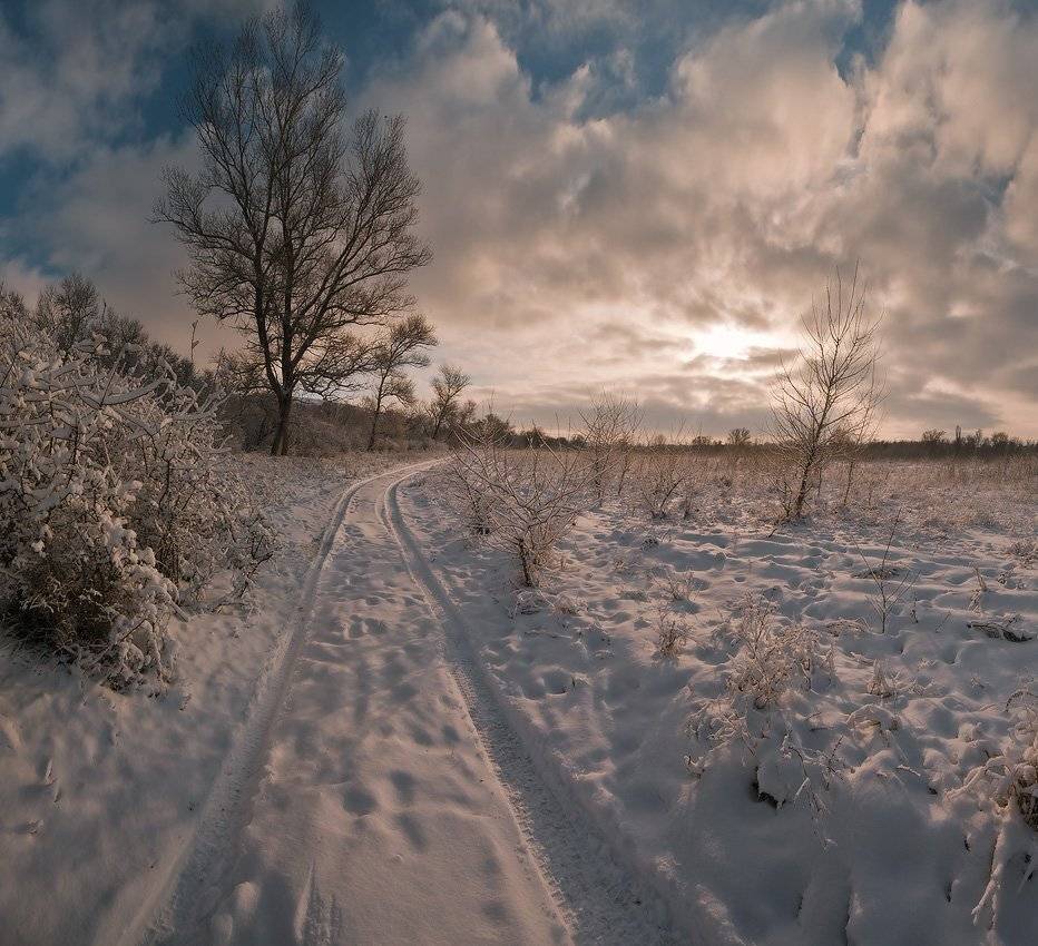 зима, вечер, кубань, эркен, Николай Мысливцев