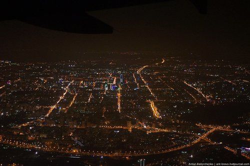 Ночной Екатеринбург (~1000 метров)
