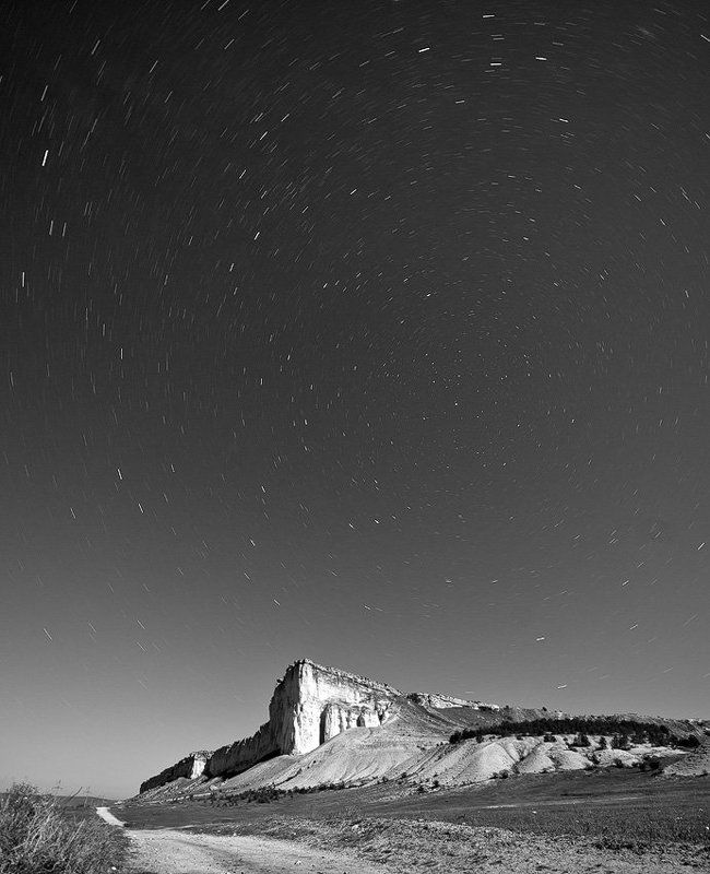 звезды, ночь, крым, белая скала Звездная воронка над Белой скалой... фото превью