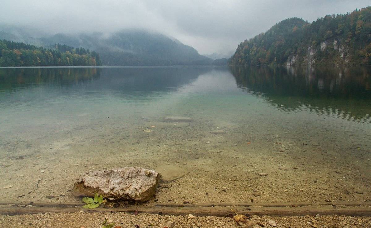 Бавария, Горы, Камень, Лес, Озеро, Осень, Отражение, Пейзаж, Природа, Прозрачность, Александр Удовиченко