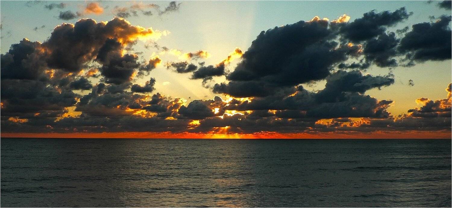 море,закат, облака, КарОл