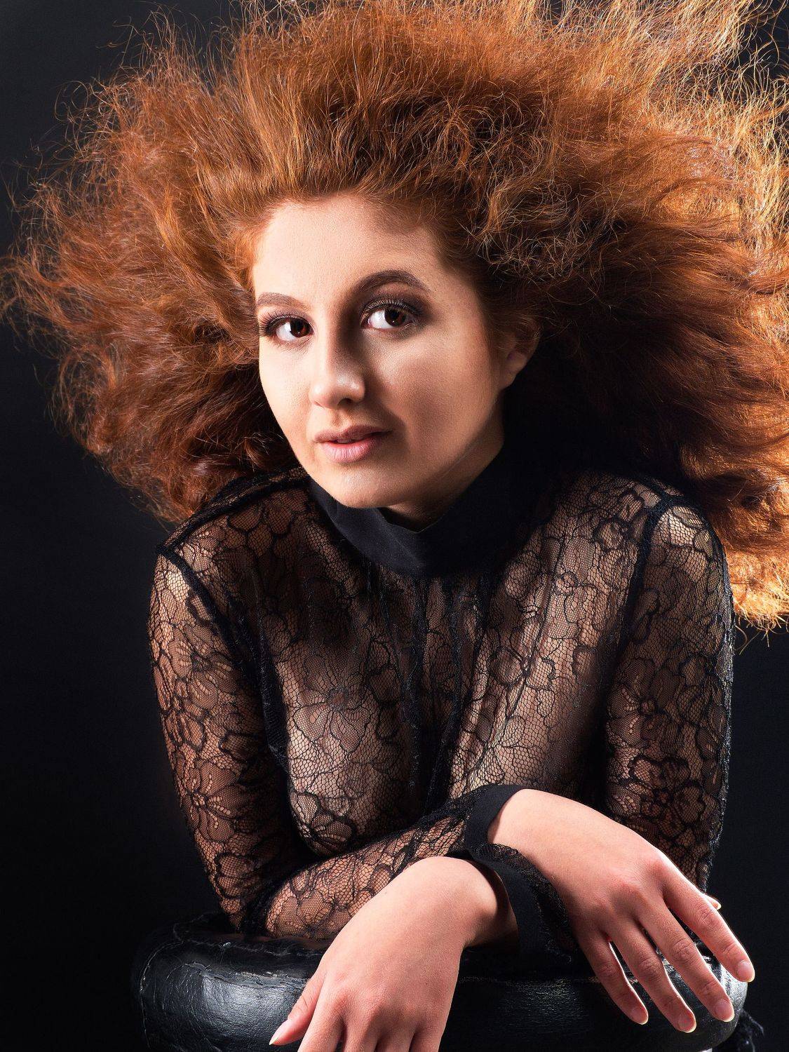 портрет красавица девушка кудряшки рыжая, Алексей Школдин