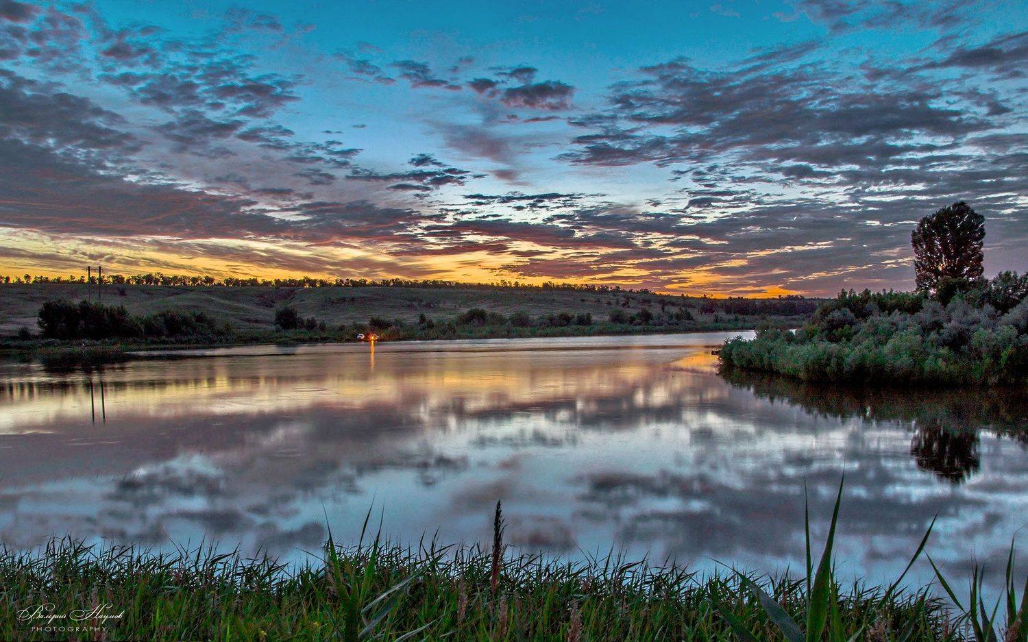 рассвет, утро, небо, облака, отражения, рыбалка, Валерий Наумов