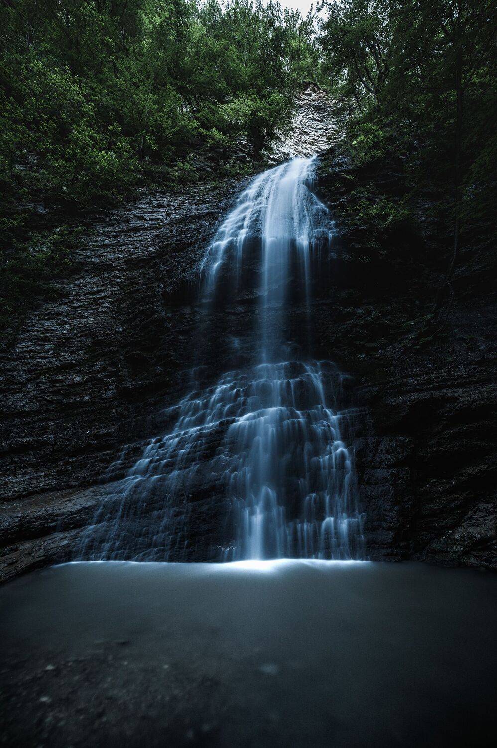 waterfall twilight nature landscape chechnya, Егор Бугримов