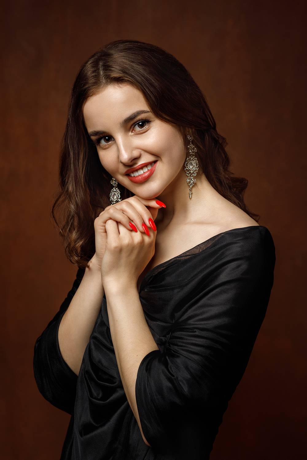 девушка взгляд портрет студия улыбка, Ксения Сергеева