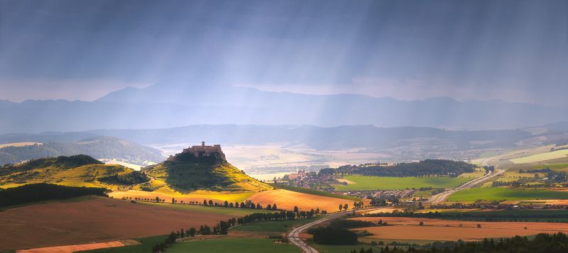 замок, лето, словакия, панорама, спиш, спишский Спишский Град и окрестности фото превью