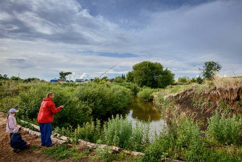 На рыбалке...