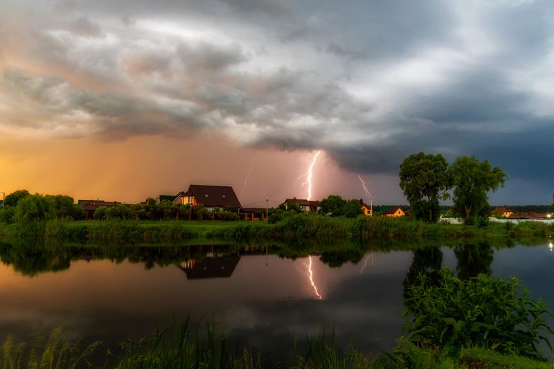 шебекино, титовка, рассвет, гроза, молния, тучи, shebekino, titovka, dawn, thunderstorm, lightning, clouds Такой рассвет. фото превью