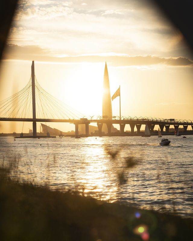 пейзаж, природа, петербург, город, закат, солнце, город Летний Питер фото превью