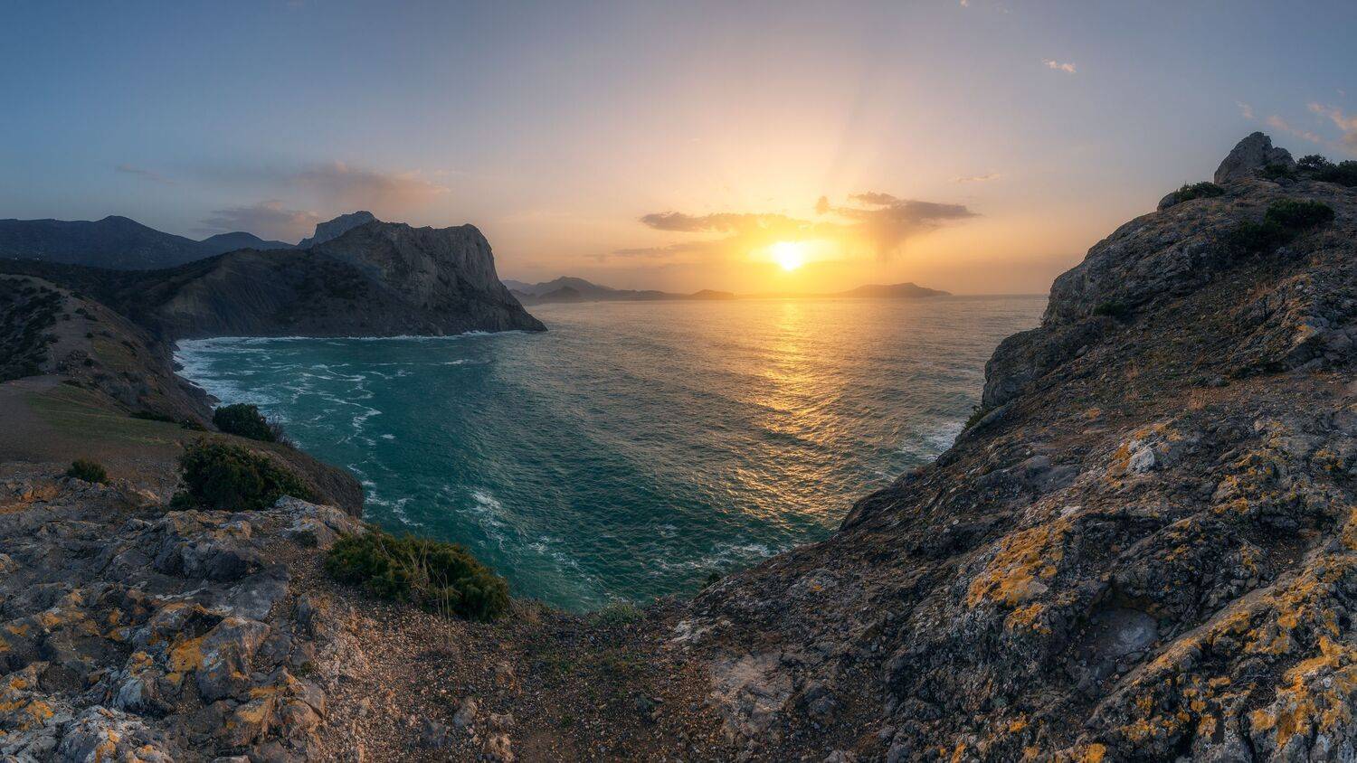 Крым, природа, рассвет, море, горы, пейзаж, Новый свет, Копчик, Мартыненко Дмитрий