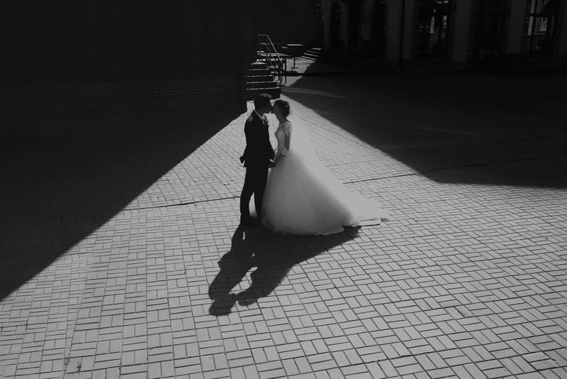 черно-белое, невеста, пара, свадьба Черное и белое на свадьбе фото превью