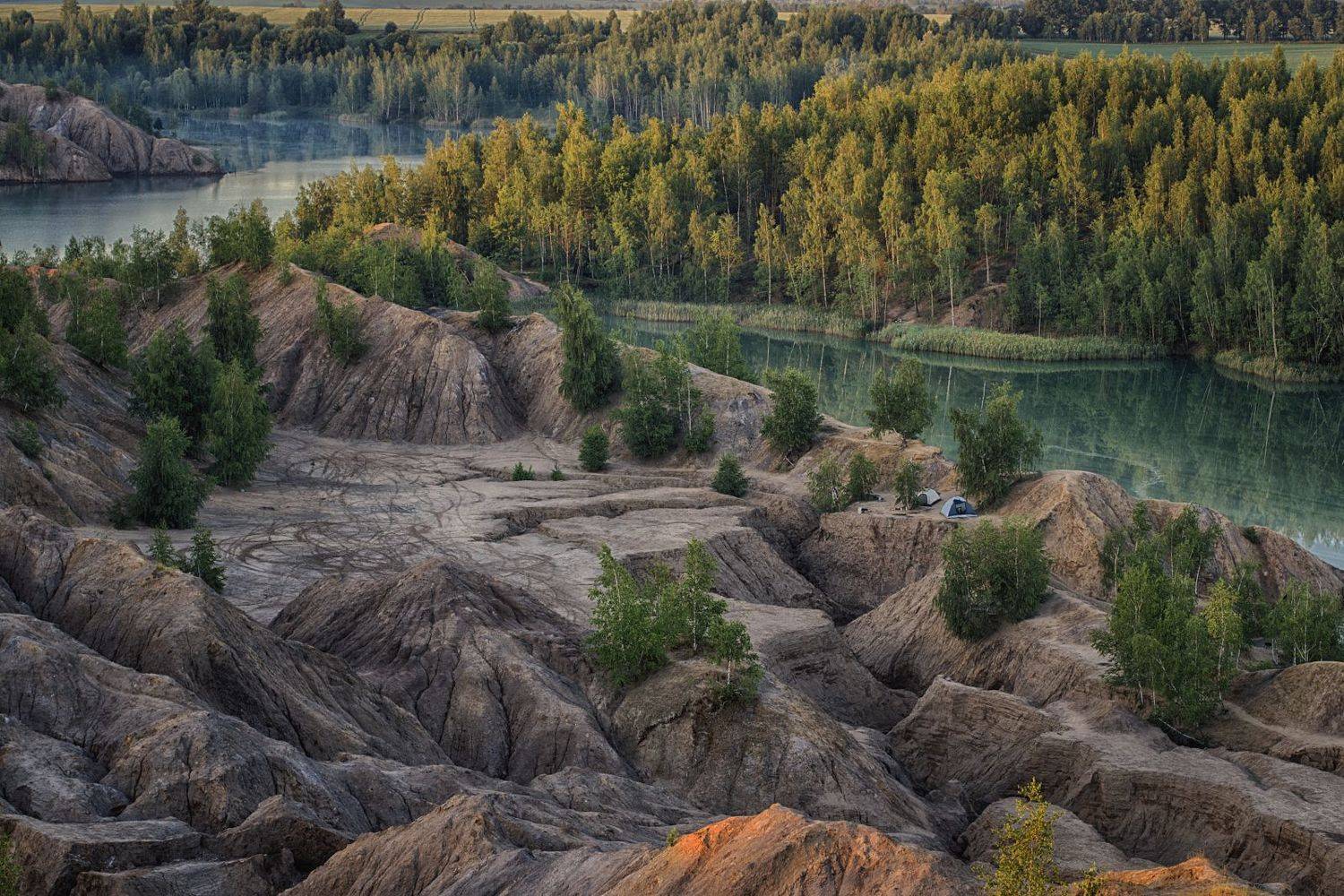 озера,утро,палатки,жара., Анатолий Салтыков