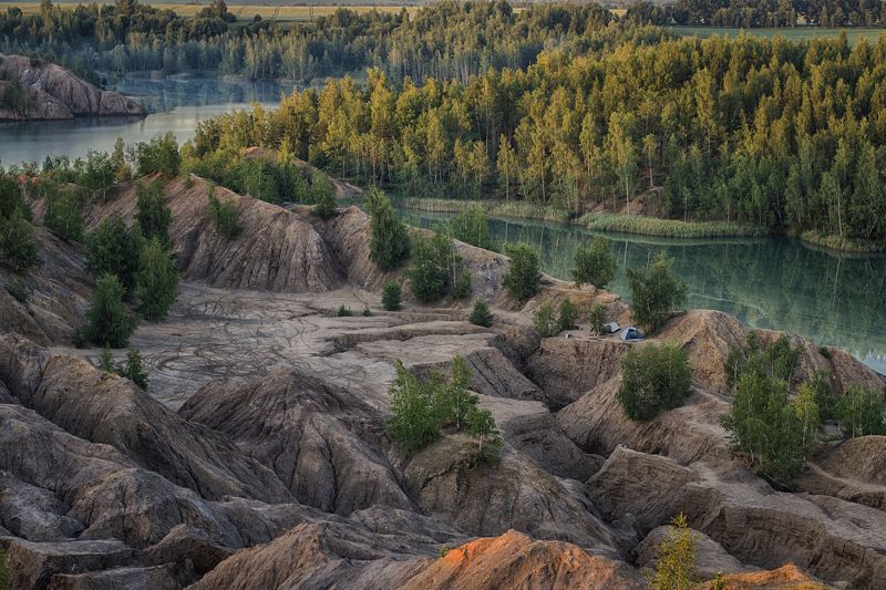 озера,утро,палатки,жара. Голубые озера. фото превью