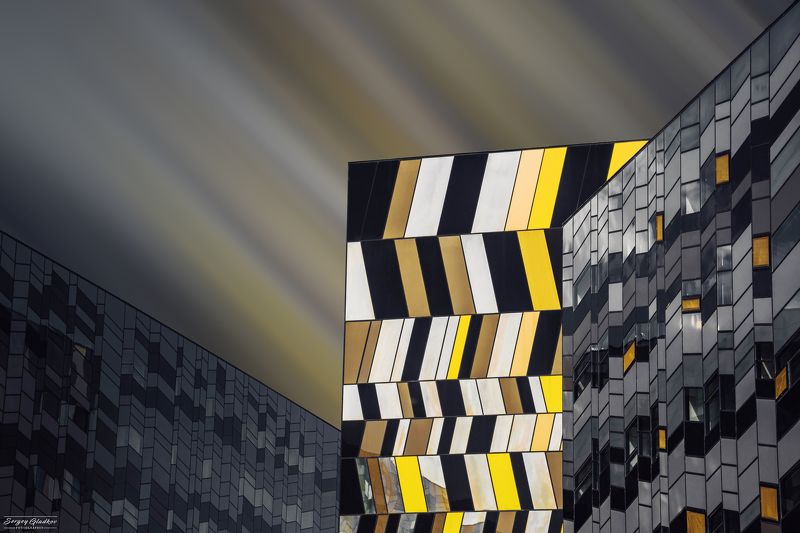 abstarct, facade, puzzle, geometry, lines, day, light, architecture, city, urban, Moscow, Skolkovo, Russia  Пазл Сколково фото превью