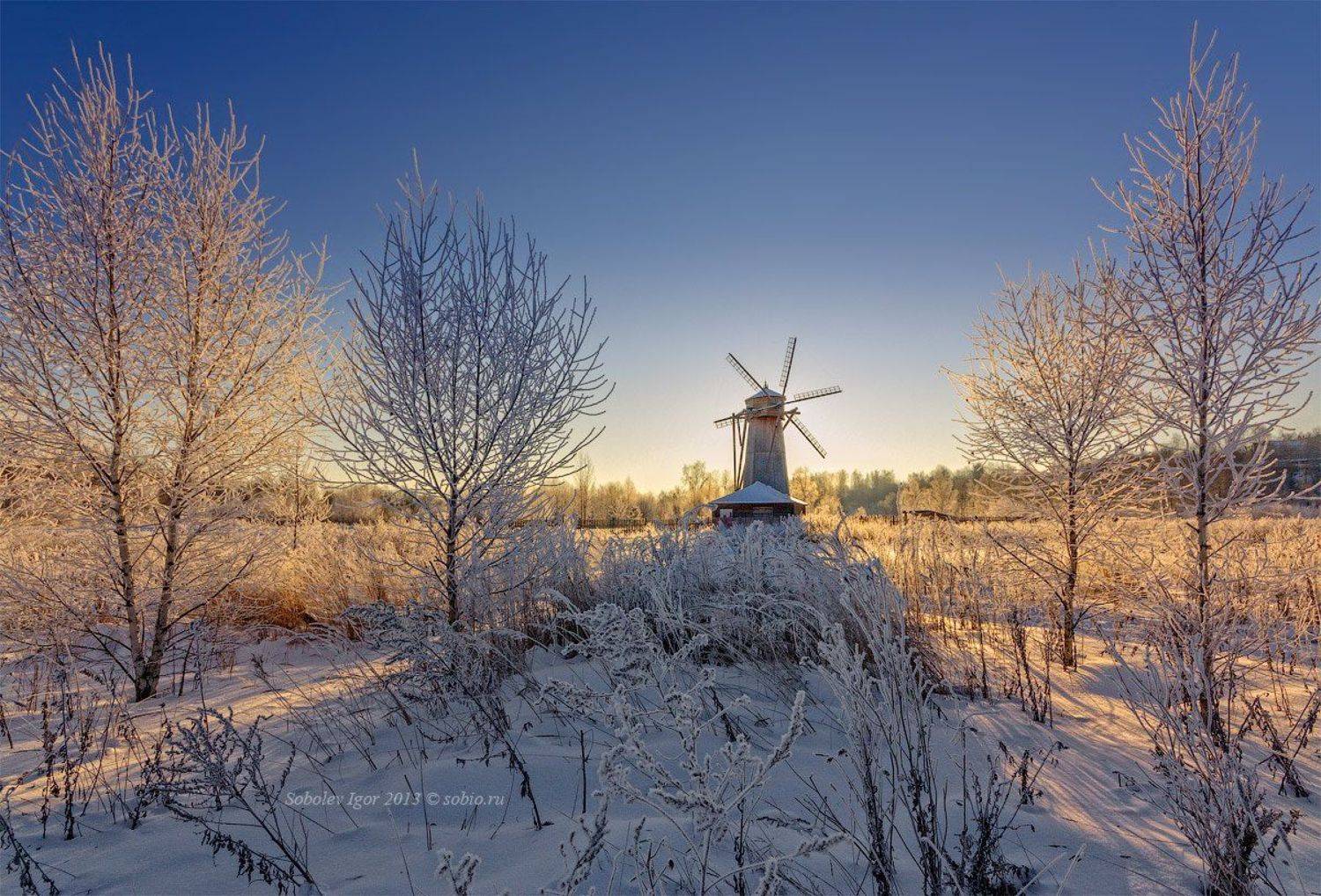 гефсиманский сад, зима, мельница, новоиерусалимский монастырь, солнце, Соболев Игорь
