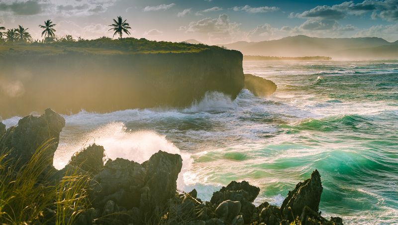 пейзаж, море, океан, лето, шторм, тропики, storm, ocean Sunny storm фото превью