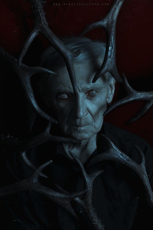 dark, art, horror, portrait О х о т н и к   н а   т у м а н н ы х   о л е н е й   фото превью