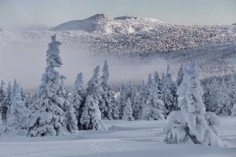 Иремель, Южный Урал, Урал, зимний пейзаж Окрестности горы Большой Иремель, фото превью
