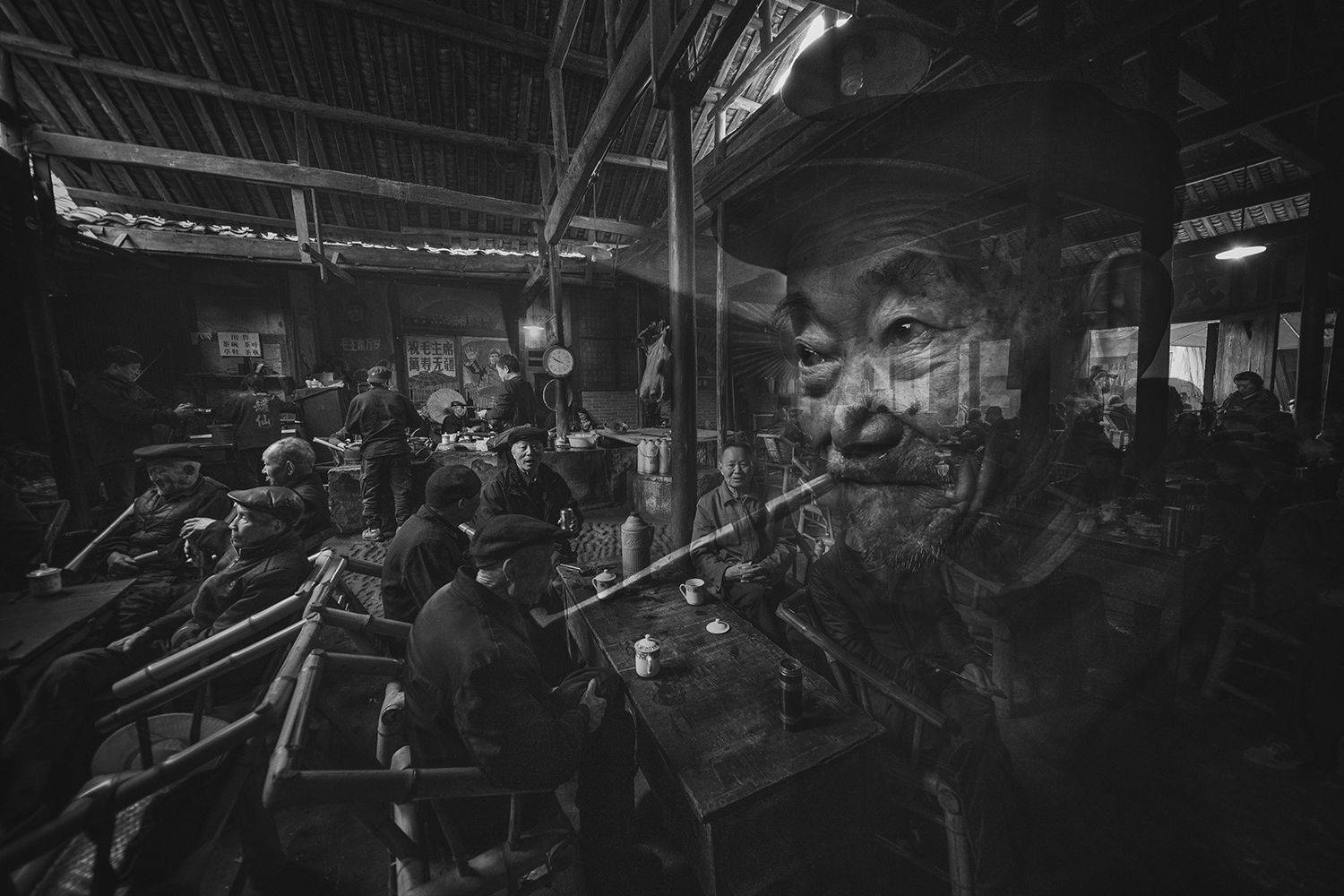 the old teahouse in pengzhen town, chengdu, Boon Leng Chin