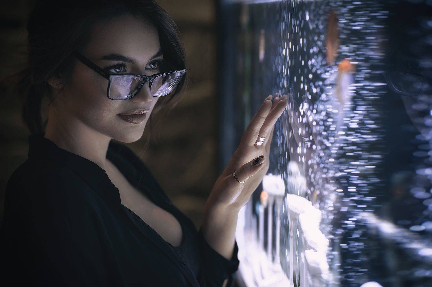 девушка, портрет, аквариум, Владислав Жуков