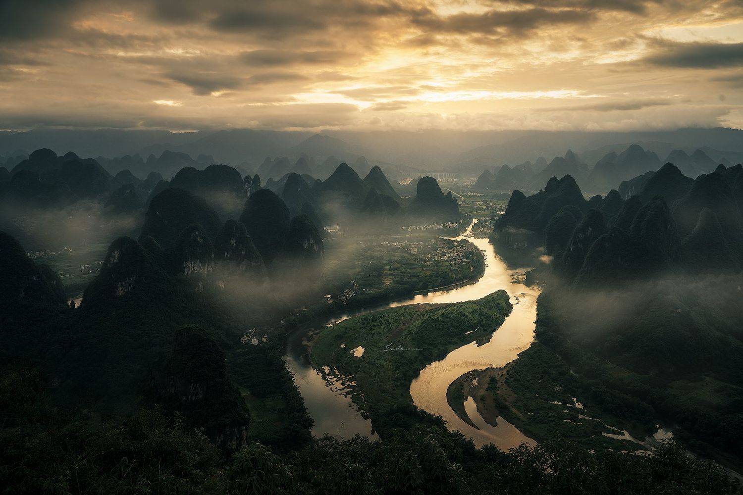sunrise;, china;, guilin, Lv Jade