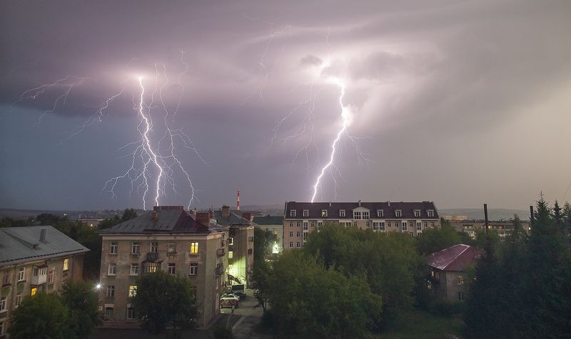 гроза, лысьва, пермский край Гроза в Лысьве, 26.07.21 фото превью
