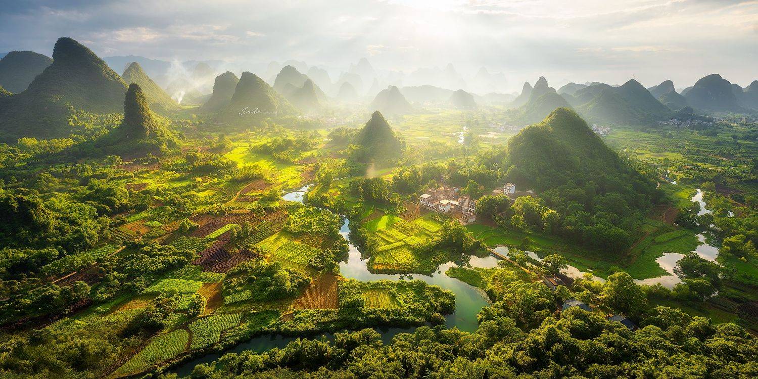 countryside，landscape, Lv Jade