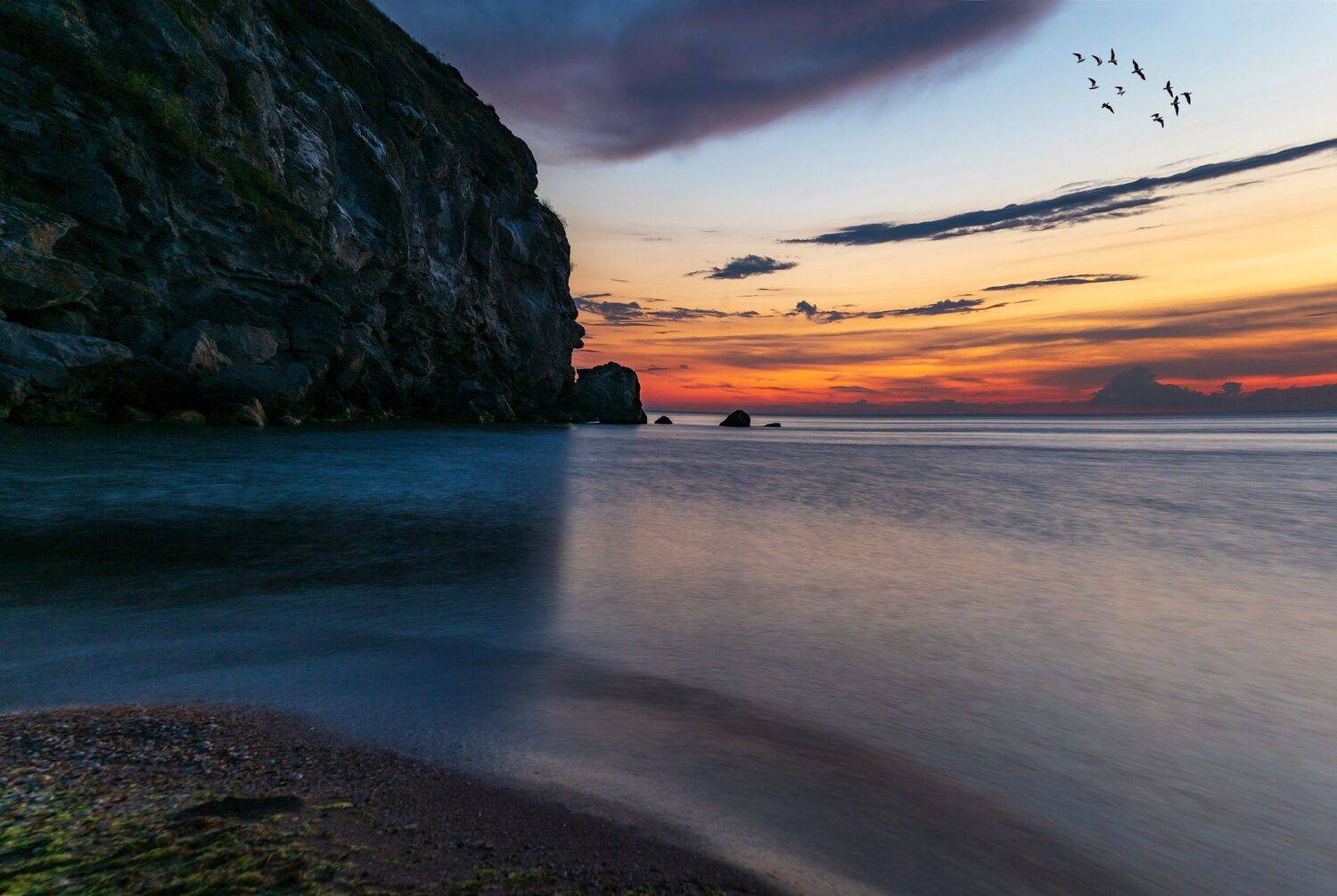 море ,берег ,скалы ,ночь ,пляж .генеральские пляжи , керчь, Валерий Одинцов