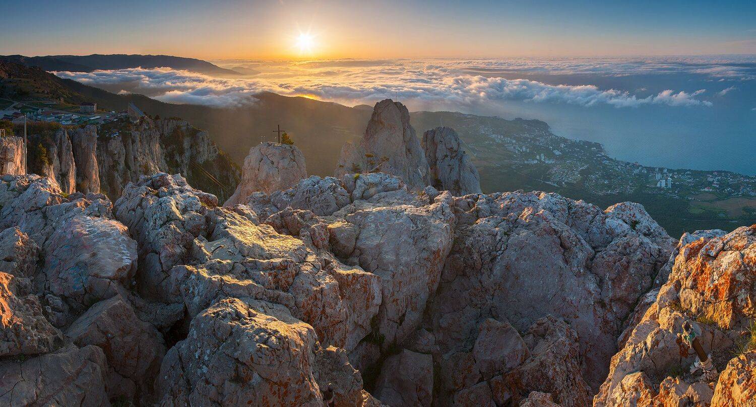 ай-петри, зубцы ай-петри, изморозь, зима, туман, ялта, крым, крымские пейзажи, снег, плато ай-петри, Serge Titov