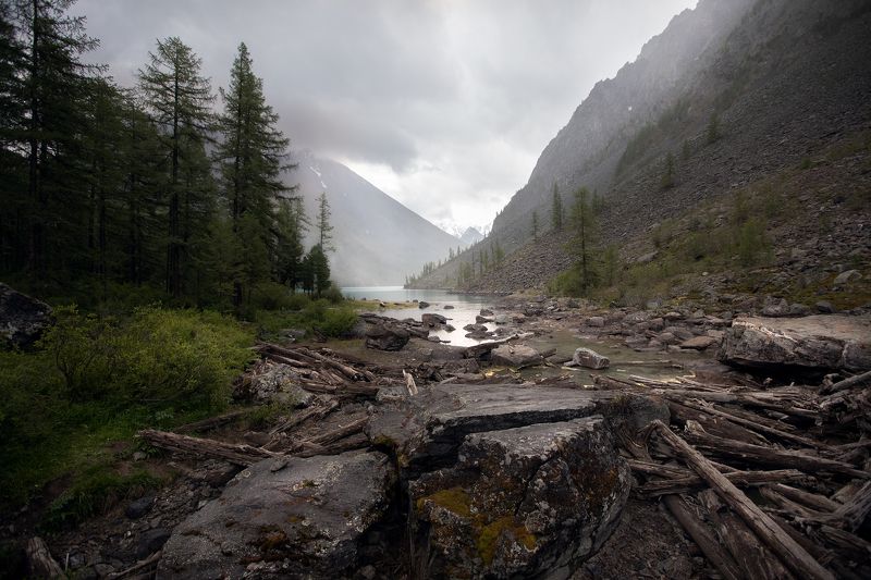 пейзаж, природа, горы, алтай, озеро, туман Затерянный мир фото превью