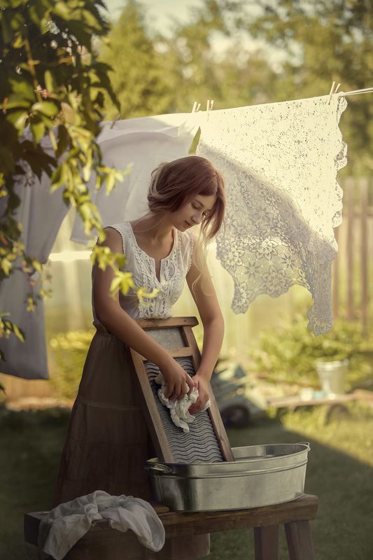 лето, деревня, стирка, женскийпортрет, жара, canon Капельки лета фото превью