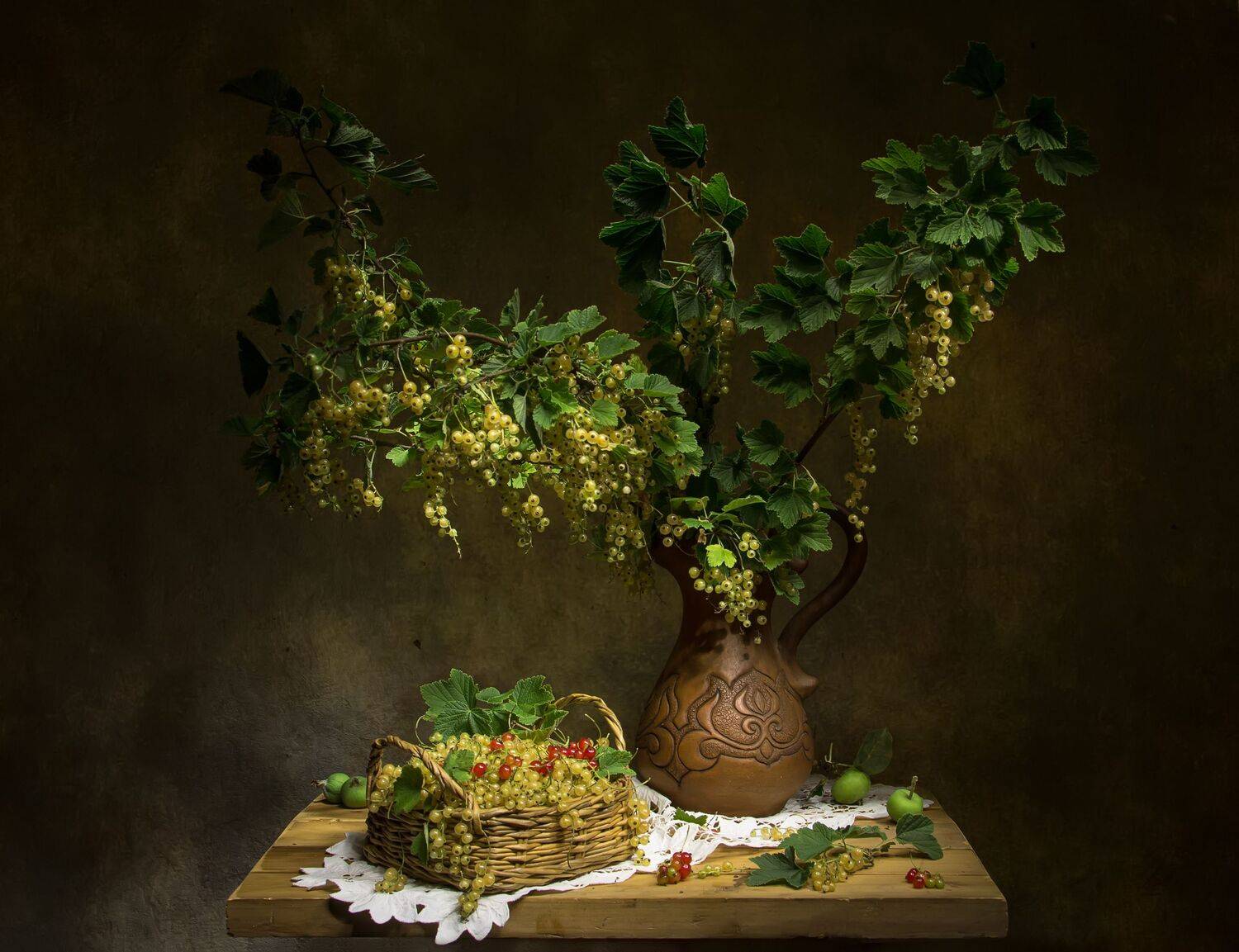 натюрморт, смородина, белая смородина, Татьяна Феденкова