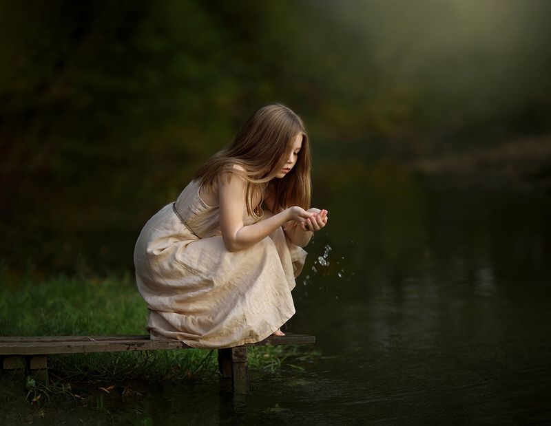 вода, девочка, капли *** фото превью