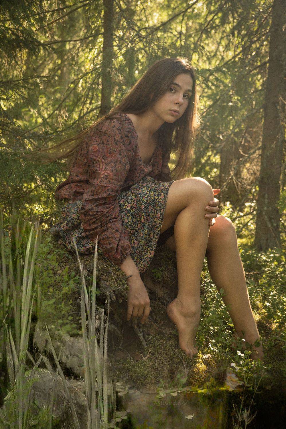 женский портрет, васнецов, аленушка, female portrait, beautiful girl, teenager, картина, шведов, Aleksandr Shvedov