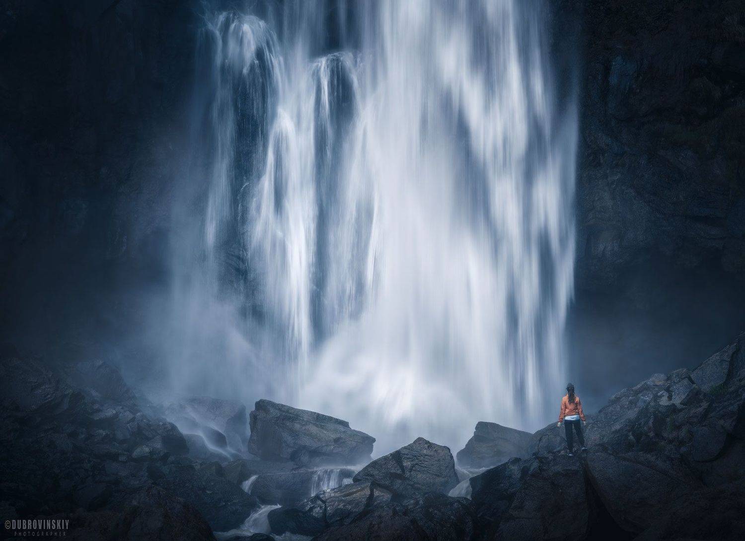 водопад, девушка, приэльбрусье, джилы-су, султан, кавказ, Михаил Дубровинский