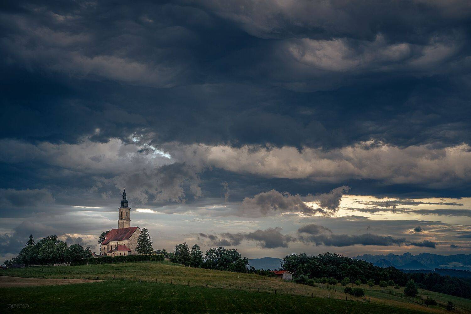 бавария, вечер, смена погоды, гроза, горы, пейзаж, небо, облака, Олег Мильбергер